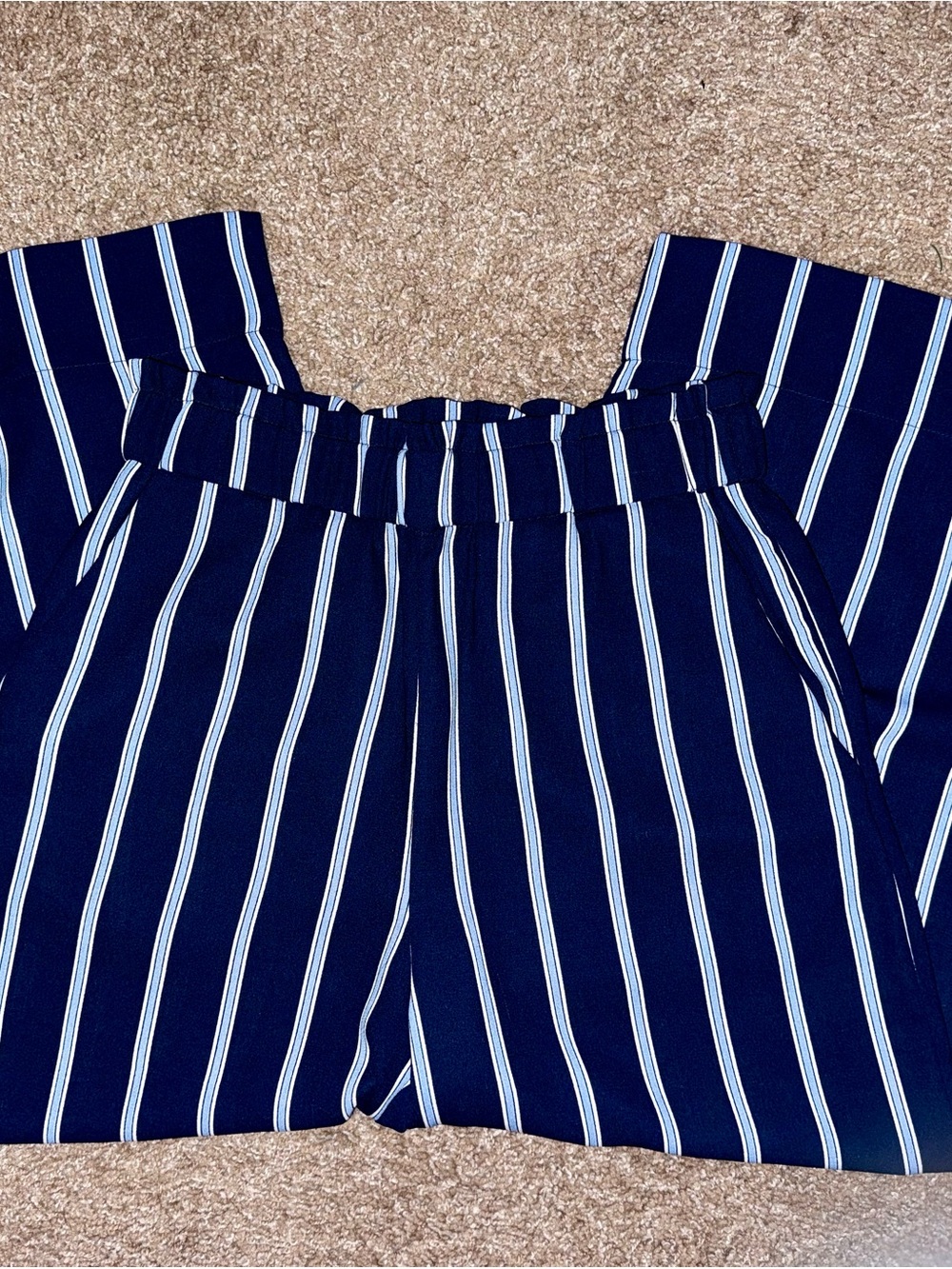 H&M Navy & White Vertical Stripe Wide-Leg Pants - Picture 2 of 5